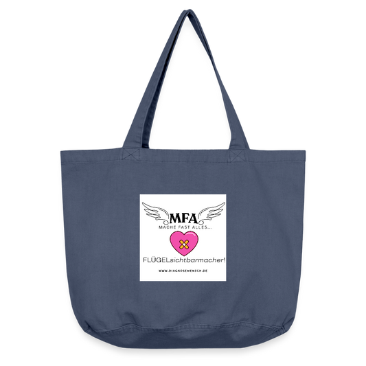 Vintage-Washed Shopper "MFA Herzpflaster" - Best Buddy" - Vintage Denim