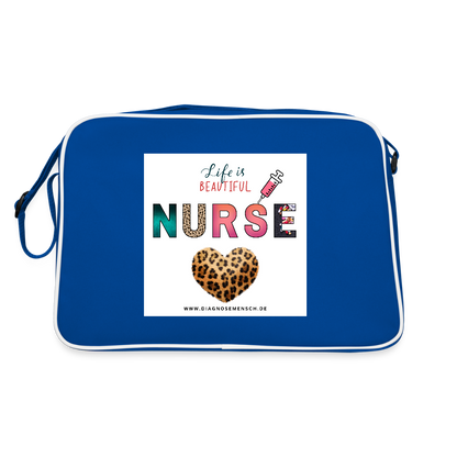 Retro Tasche "Nurse" - Best Buddy - Blau/Weiß