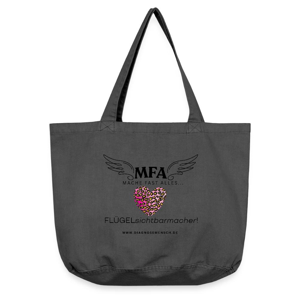 Vintage-Washed Shopper "MFA Leo" - Best Buddy - Vintage Schwarz