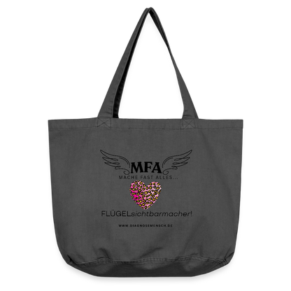 Vintage-Washed Shopper "MFA Leo" - Best Buddy - Vintage Schwarz