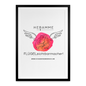 Gerahmtes Poster (49 × 69 cm) "Hebamme" - FLÜGELsichtbarmacher - Schwarz