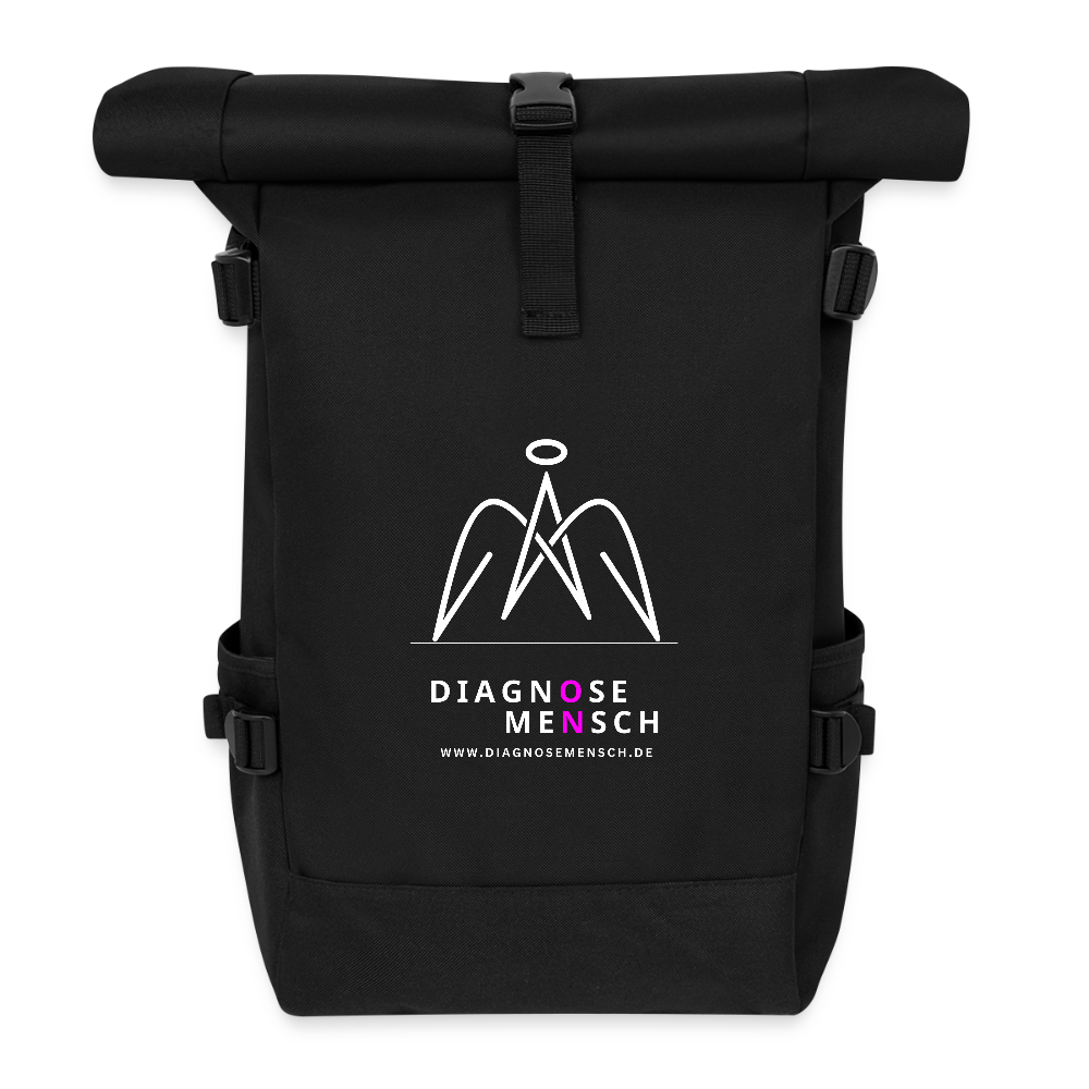 Rolltop Rucksack "Diagnose Mensch" - ON - Schwarz
