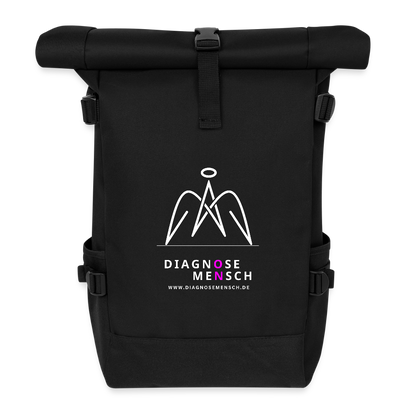 Rolltop Rucksack "Diagnose Mensch" - ON - Schwarz