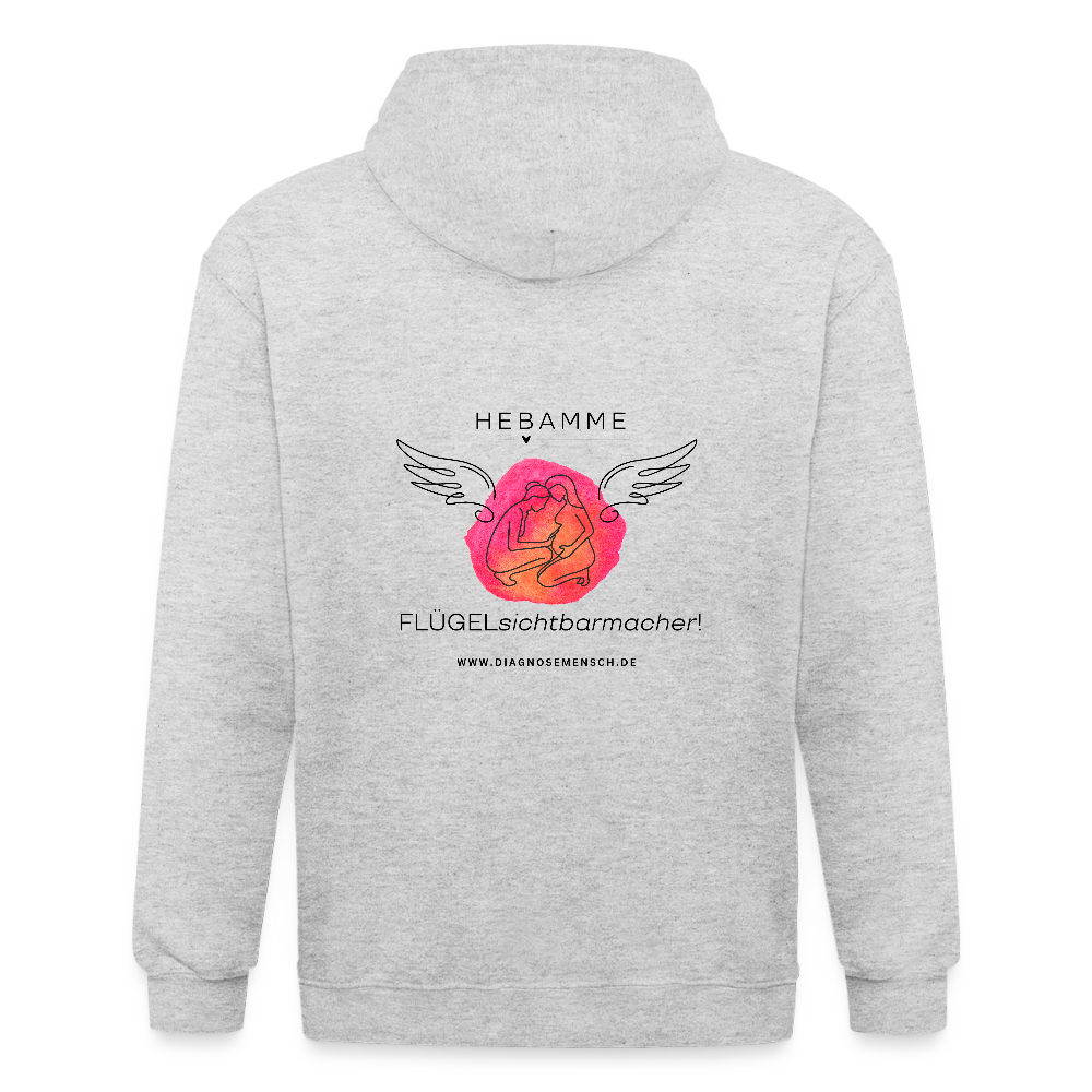 Unisex Heavyweight Kapuzenjacke "Hebamme" - Best Buddy - Weiß meliert