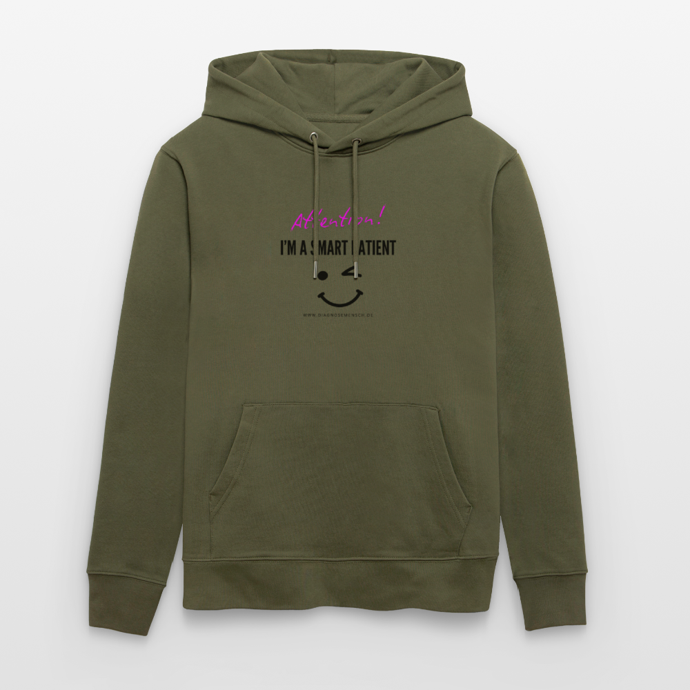 Bio-Hoodie CRUISER  "I'm a smart patient" - Funny - Khaki Grün
