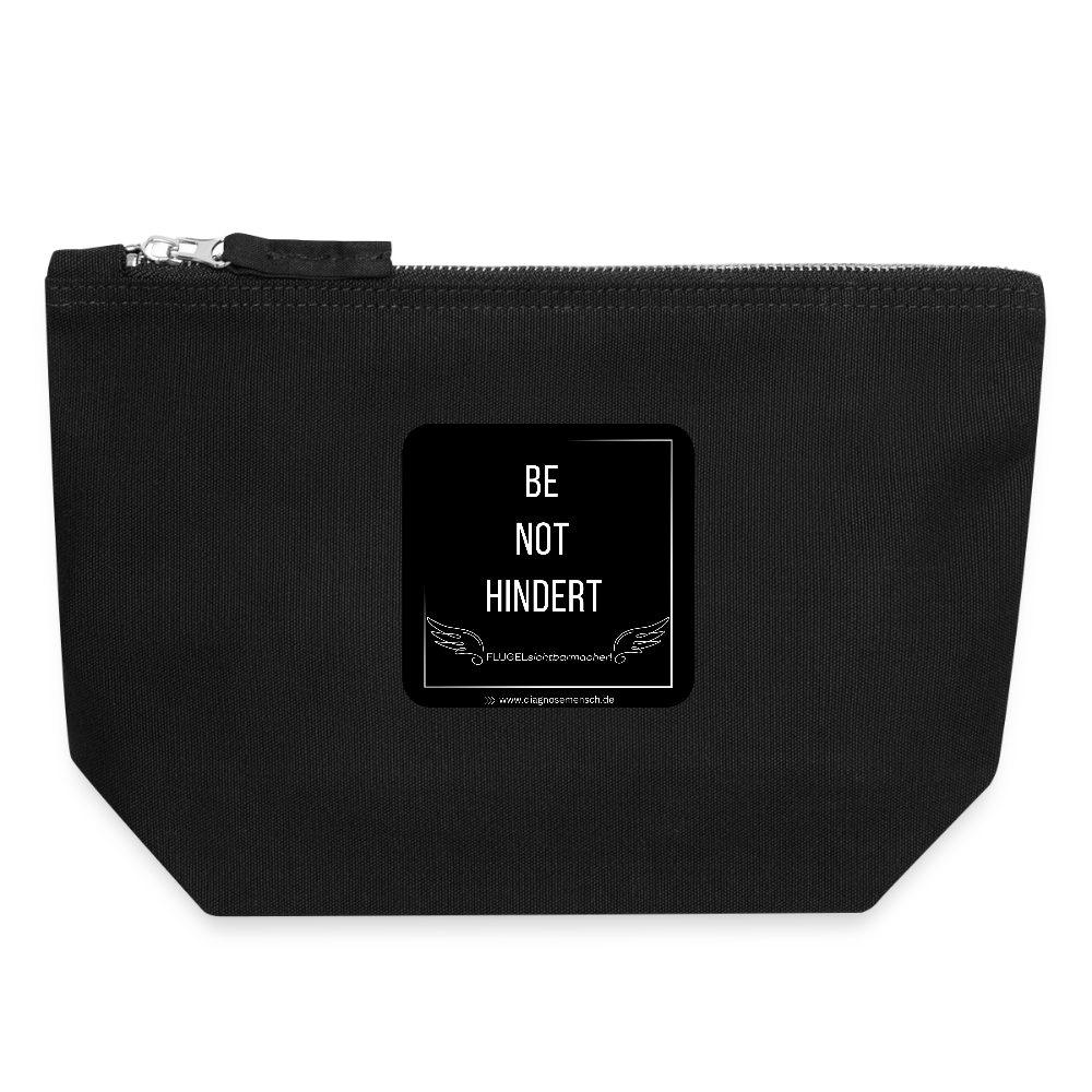 CANVAS Täschchen Größe M "BE NOT HINDERT" - FLÜGELsichtbarmacher - Schwarz
