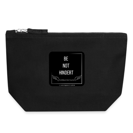 CANVAS Täschchen Größe M "BE NOT HINDERT" - FLÜGELsichtbarmacher - Schwarz