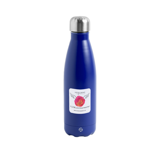 Thermosflasche 500 ml "Hebamme" - FLÜGELsichtbarmacher - Dunkelblau 