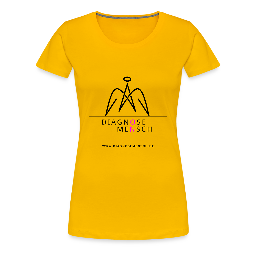 Frauen Premium T-Shirt  - "Diagnose Mensch! - Sonnengelb