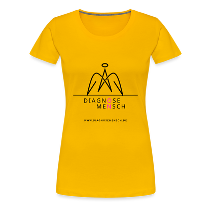 Frauen Premium T-Shirt  - "Diagnose Mensch! - Sonnengelb