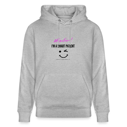 Bio-Hoodie CRUISER  "I'm a smart patient" - Funny - Grau meliert