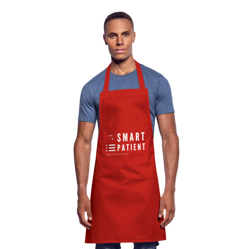 Kochschürze unisex ""I'm a smart patient" -Trendy - Rot