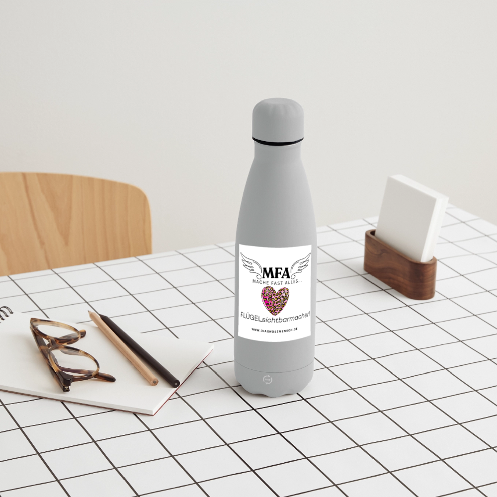 SOFT TOUCH Thermosflasche 500 ml "MFA LEO" - Best Buddy - Grau