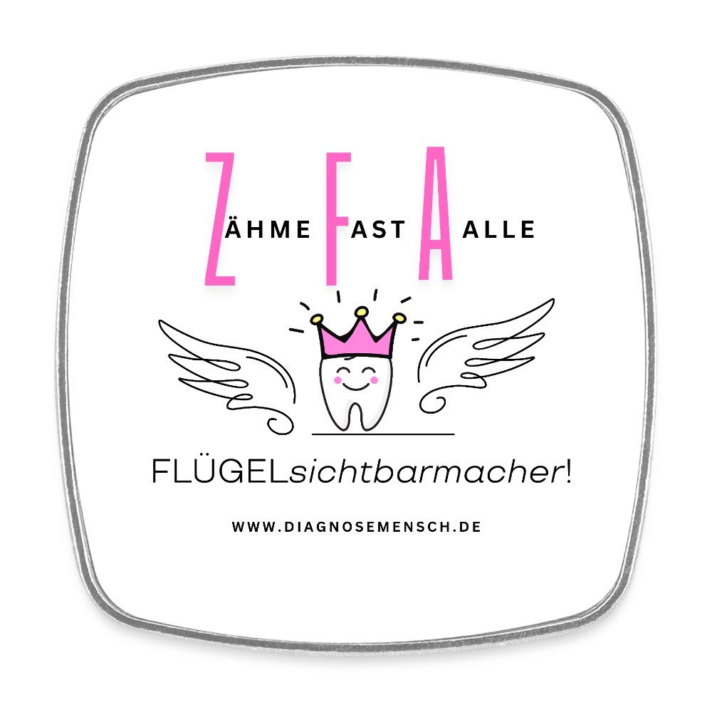 Viereckiger Kühlschrankmagnet "ZFA" - Best Buddy - Weiß