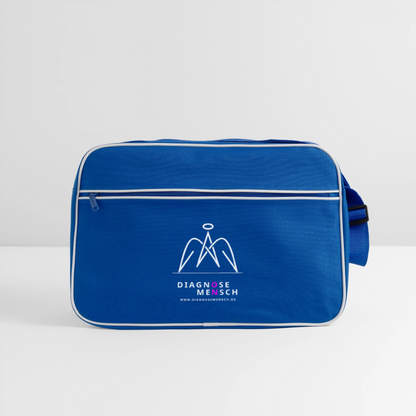 Retro Tasche "Diagnose Mensch - ON" - Blau/Weiß