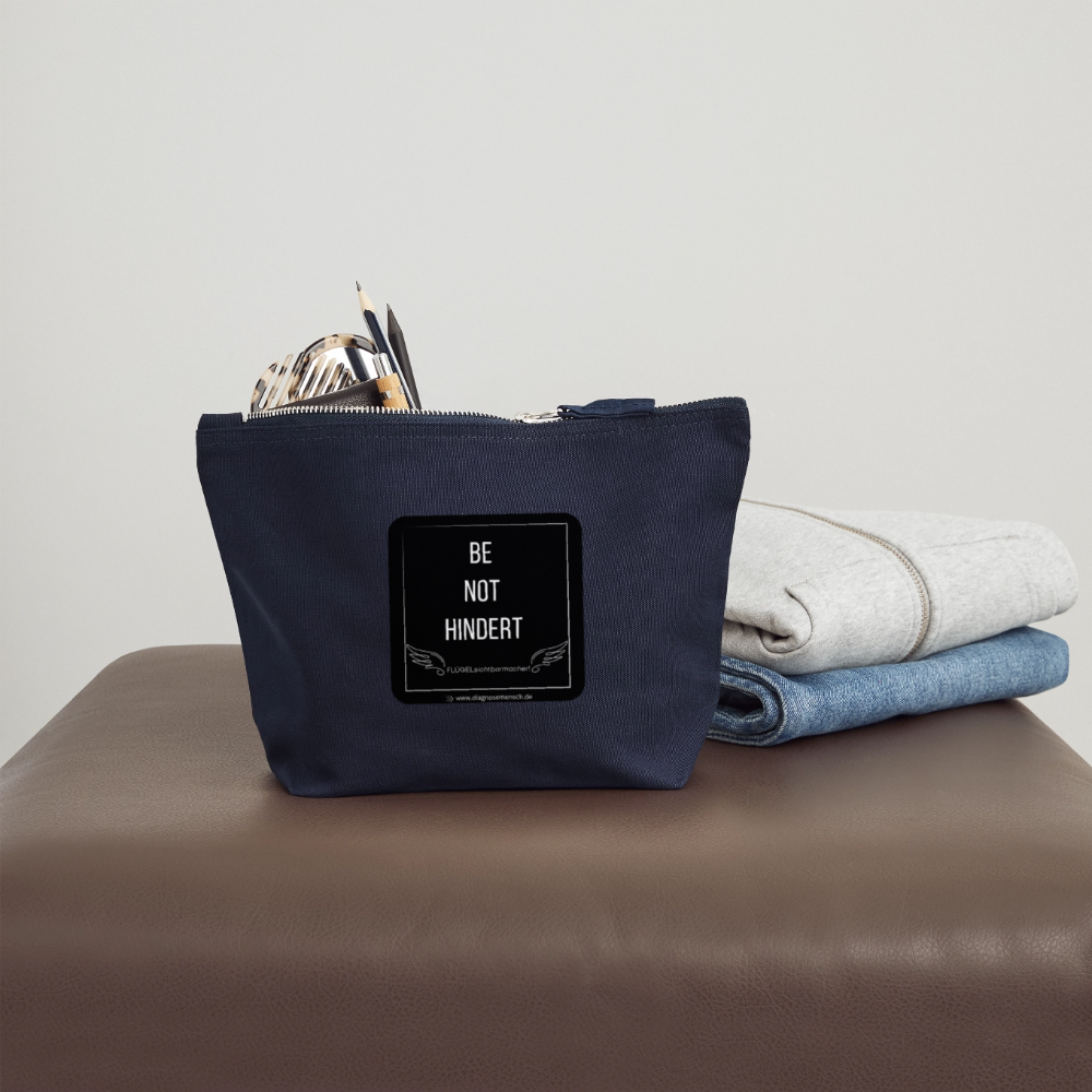 CANVAS Täschchen Größe M "BE NOT HINDERT" - FLÜGELsichtbarmacher - Navy