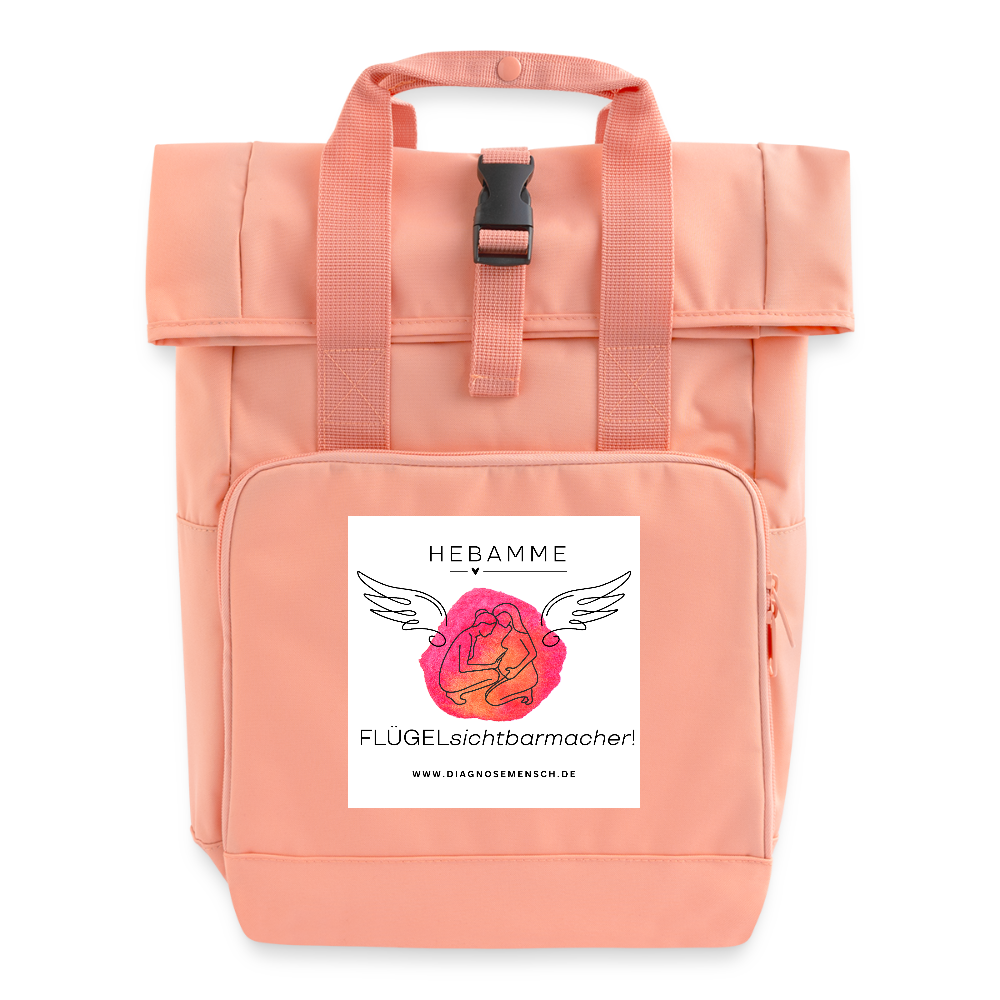 Rolltop Rucksack "Flügel - Hebamme" - Best Buddy - Chintzrosa