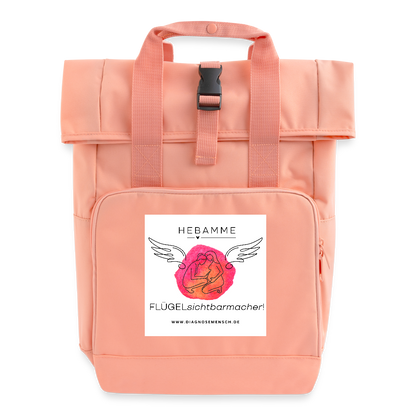 Rolltop Rucksack "Flügel - Hebamme" - Best Buddy - Chintzrosa