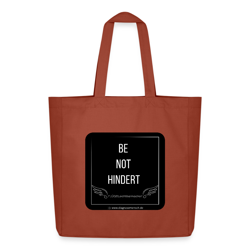 Midweight recycelter Stoffbeutel "BE NOT HINDERT - FLÜGELsichtbarmacher - Terrakotta