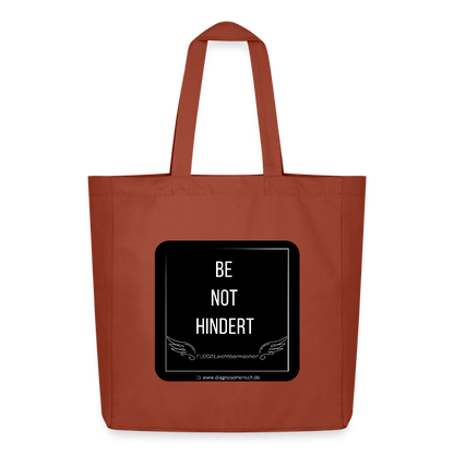 Midweight recycelter Stoffbeutel "BE NOT HINDERT - FLÜGELsichtbarmacher - Terrakotta