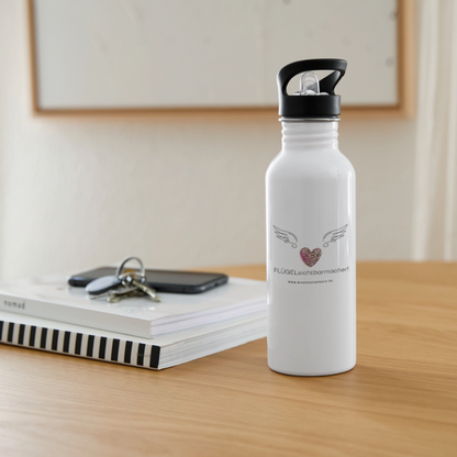 Trinkflasche mit integriertem Strohhalm "Flügel" Best Buddy - Weiß