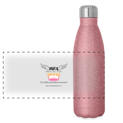 Glitzer Edelstahl Thermosflasche "MFA CROWN" - Best Buddy - Pink Glitzer