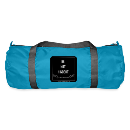 Sporttasche "BE NOT HINDERT" - FLÜGELsichtbarmacher - Aquablau