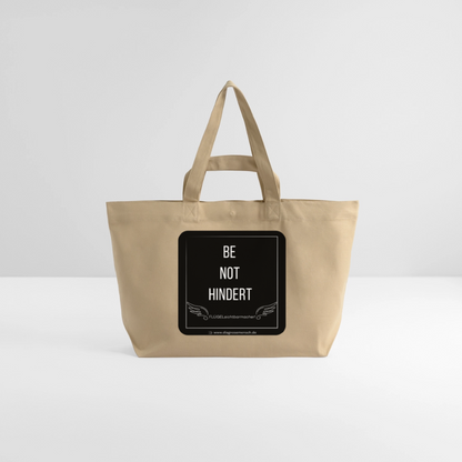 Recycelte Shopping Bag "BE NOT HINDERT" - FLÜGELsichtbarmacher - Karamell 