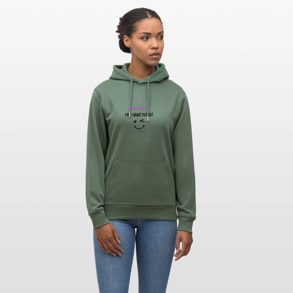 Bio-Hoodie CRUISER  "I'm a smart patient" - Funny - Tanngrün
