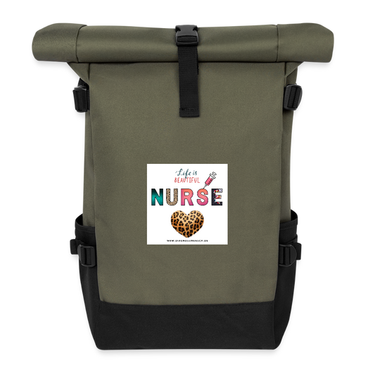 Rolltop Rucksack "Nurse" - Best Buddy - Olive/Schwarz