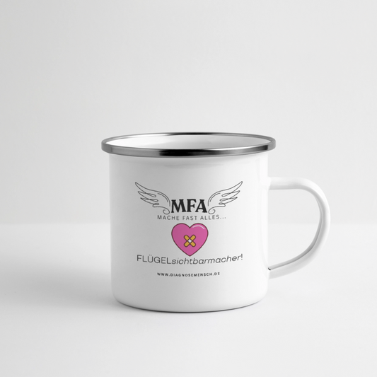 Emaille-Tasse "MFA HerzPflaster" - Best Buddy - Weiß