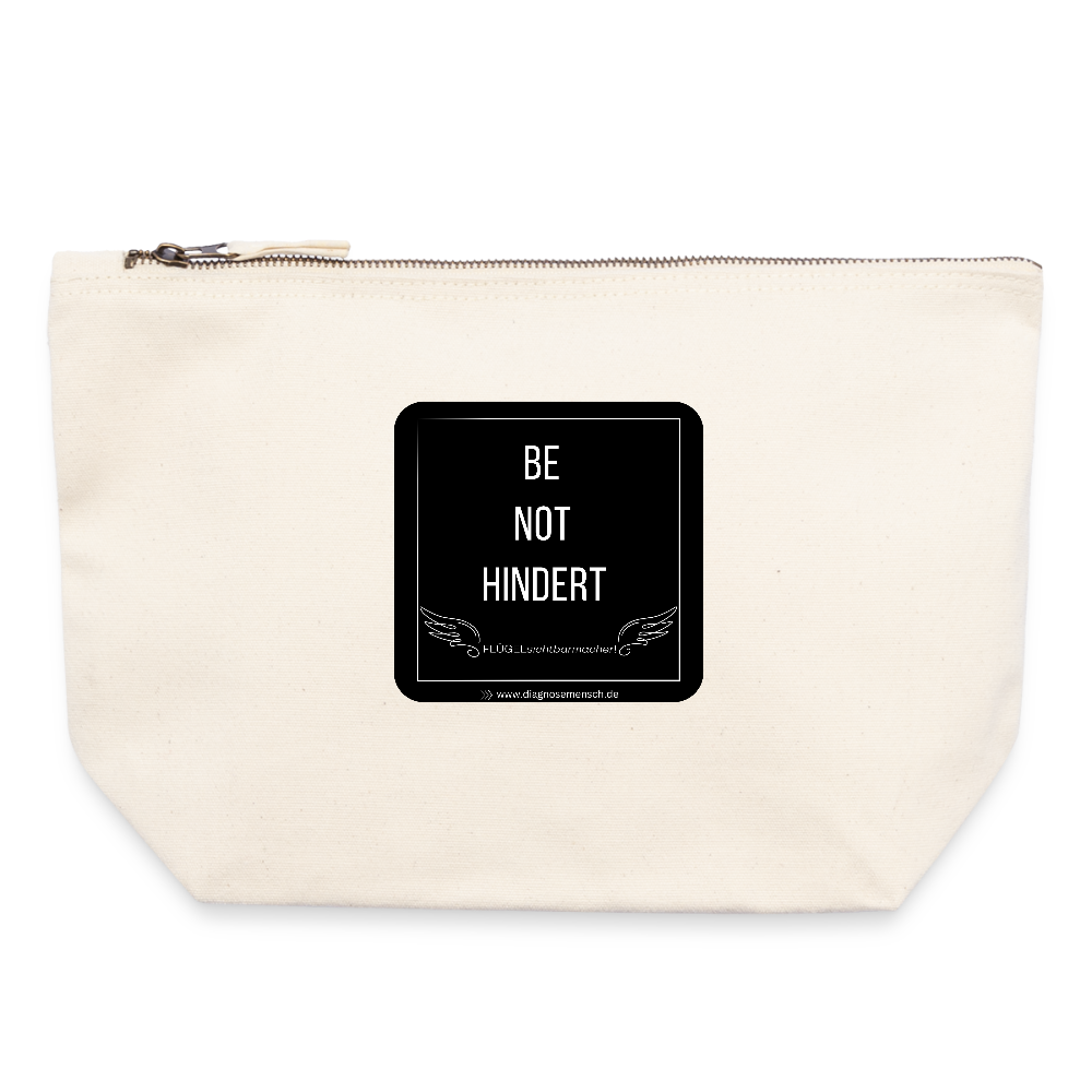 CANVAS Täschchen Größe L  "BE NOT HINDERT" - FLÜGELsichtbarmacher - Naturweiß