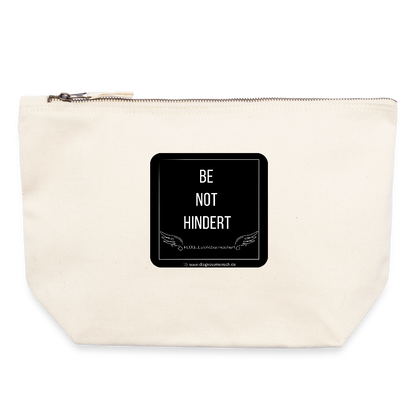 CANVAS Täschchen Größe L  "BE NOT HINDERT" - FLÜGELsichtbarmacher - Naturweiß