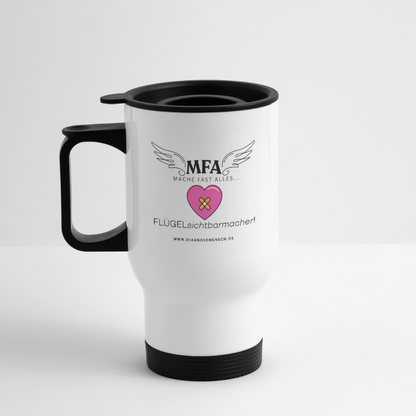 Thermobecher mit Tragegriff "MFA HerzPflaster" - Best Buddy - Weiß