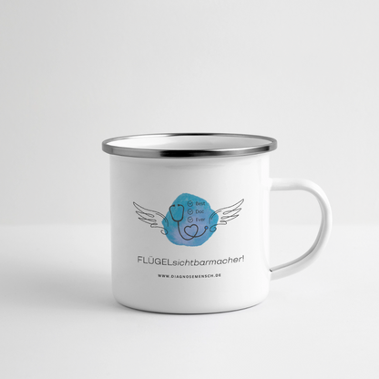 Emaille-Tasse "Flügel Doc" - Best Buddy - Weiß