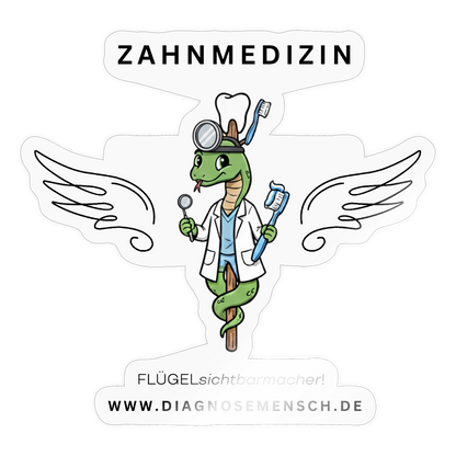 Sticker "Zahnmedizin" - FLÜGELsichtbarmacher - Transparent glänzend
