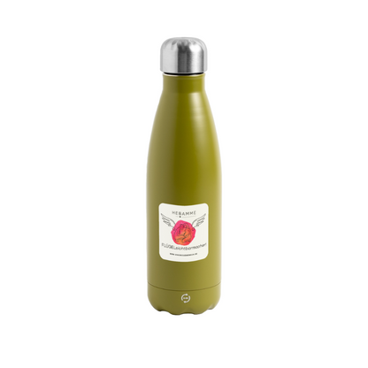 Thermosflasche 500 ml "Hebamme" - FLÜGELsichtbarmacher - Olivgrün 
