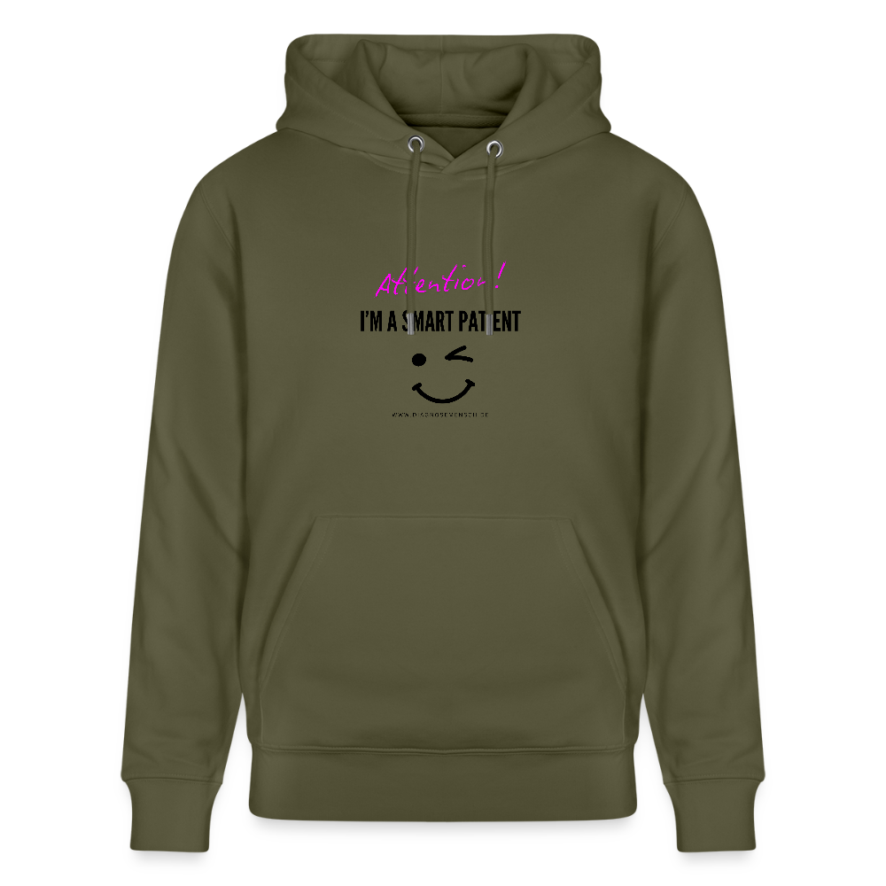Bio-Hoodie CRUISER  "I'm a smart patient" - Funny - Khaki Grün