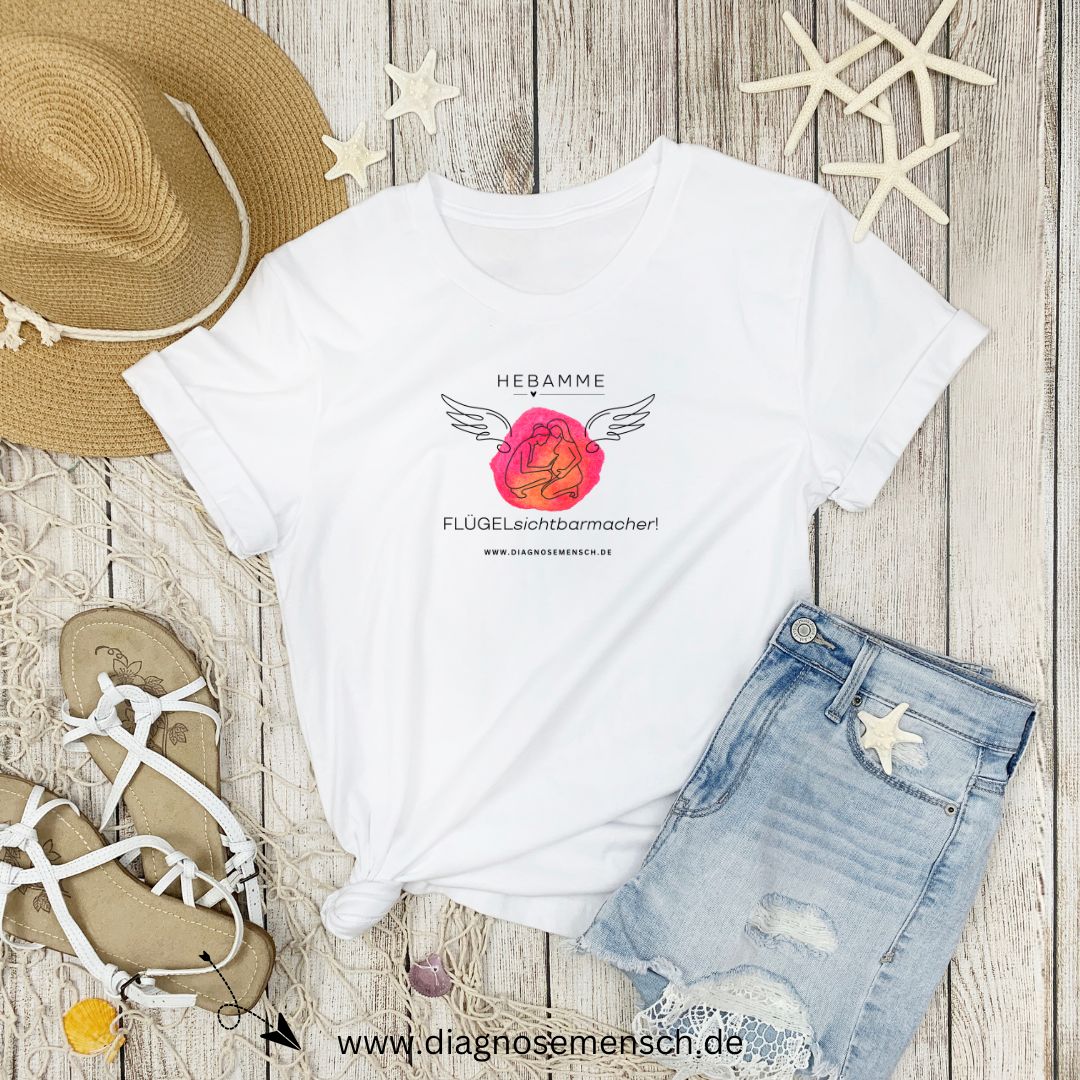 Premium T-Shirt "Flügel - Hebamme" - Best Buddy