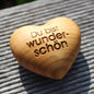 Holzherz aus Obstholz  "Du bist wunderschön"